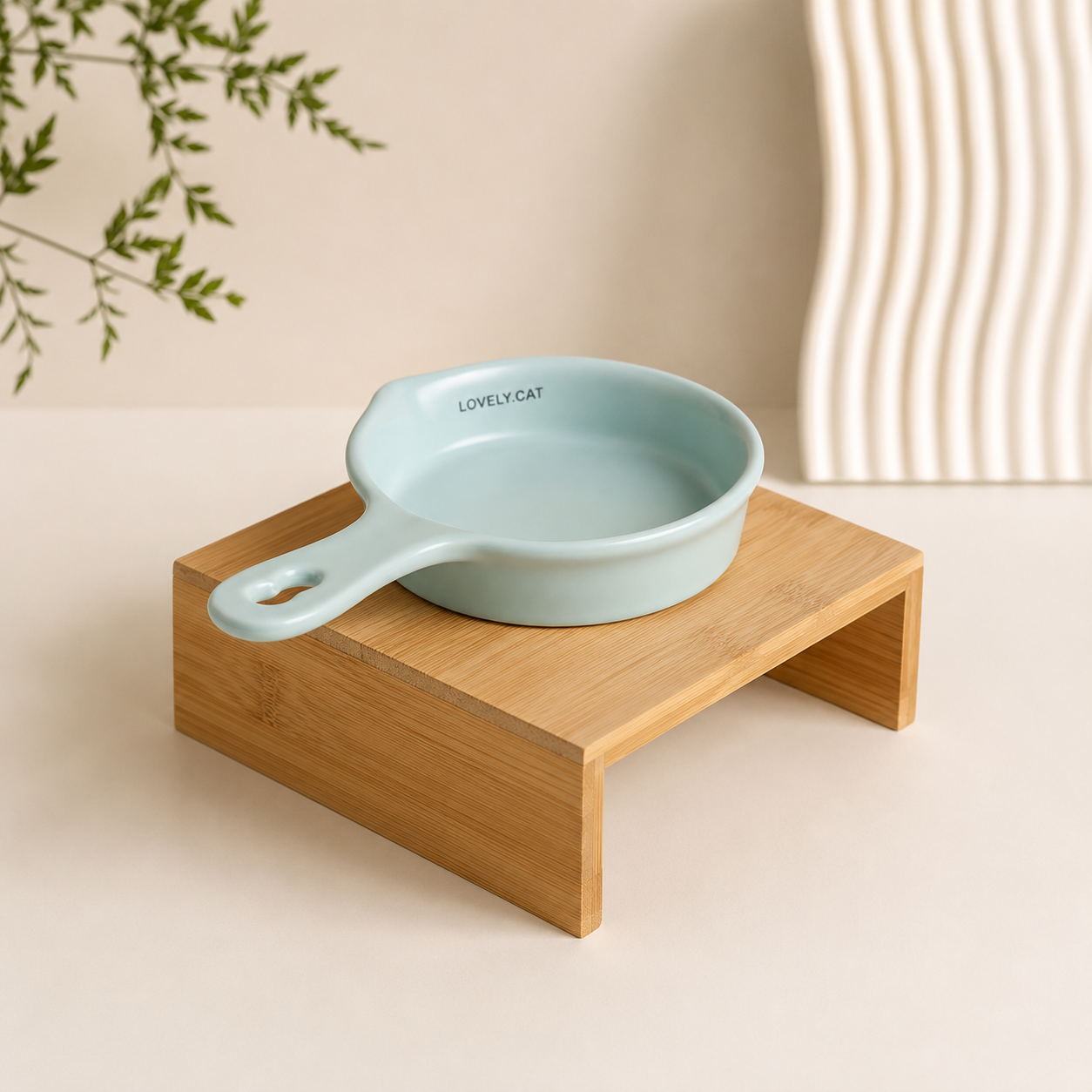 Korean Style Ceramic Cat Bowl – Whisker-Friendly - Image 3